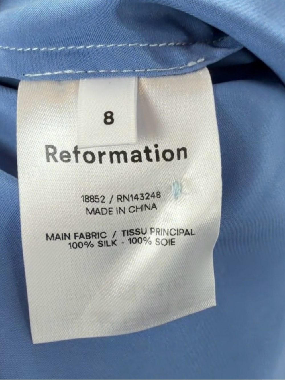 NWT Reformation Silk Cut Out Noemi Midi Dress in Ombré Blue Size 8 - Picture 10 of 11